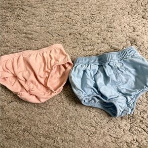 Cat & Jack & Carter’s Light Pink and Denim Bloomers Diaper Covers - 6-9 months
